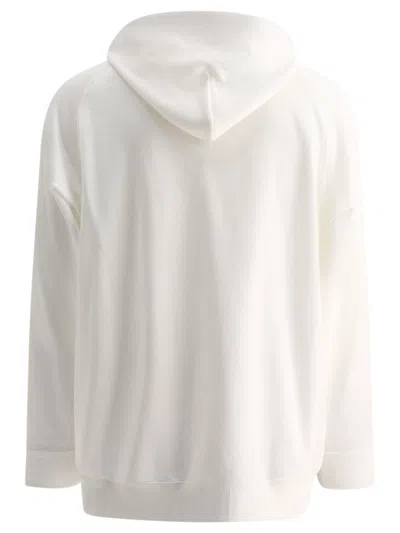 Needles Hooded Sweatshirt Embroidered Zip In White