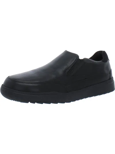 Shop Rockport Mens Leather Loafers In Black