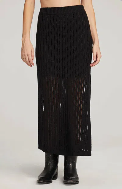 Saltwater Luxe Suzi Midi Skirt In Black In Black