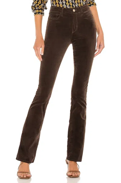 Shop L Agence Stevie High Rise Straight Pant In Espresso In Brown