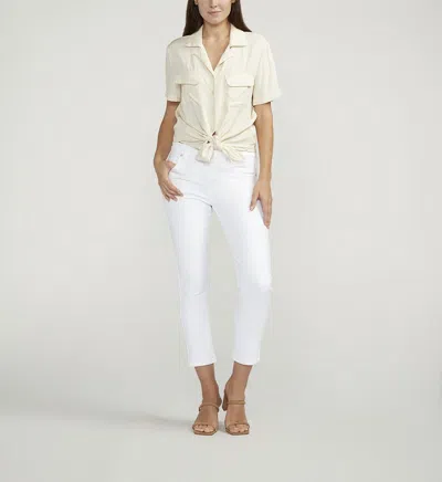 Shop Jag Cassie Mid Rise Cropped Pants In White