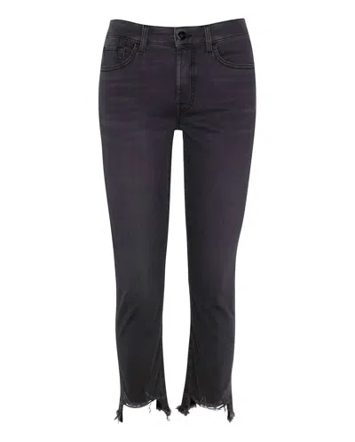 Jen7 By 7 For All Mankind Women's Ankle Straight Jeans In Washed Black In Black