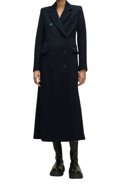Shop Dorothee Schumacher Comfy Chic Coat In Dark Navy In Blue