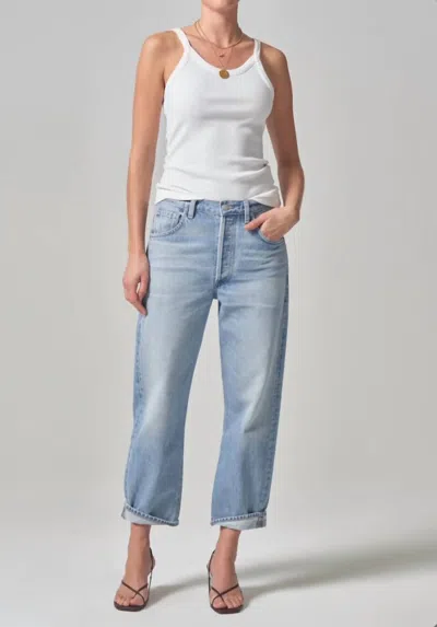 Shop Citizens Of Humanity Dahlia Bow Leg Jeans In Ribbon In Multi