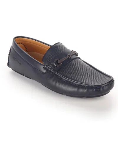 Shop Aston Marc Drive Mens Faux Leather Square Toe Driving Moccasins In Grey