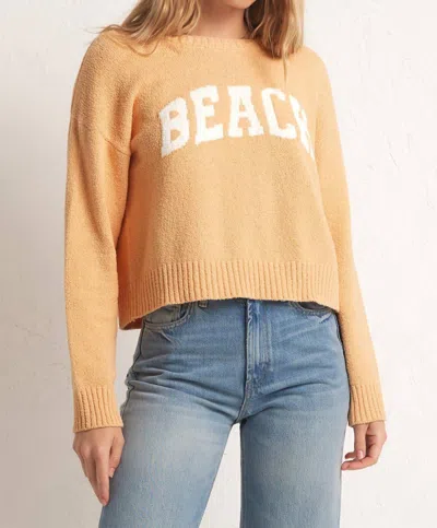 Shop Z Supply Beach Sweater In Orange Cream In Multi