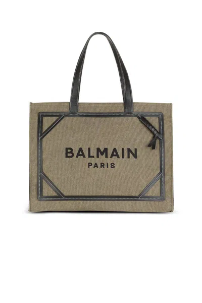Shop Balmain Bags In Kaki