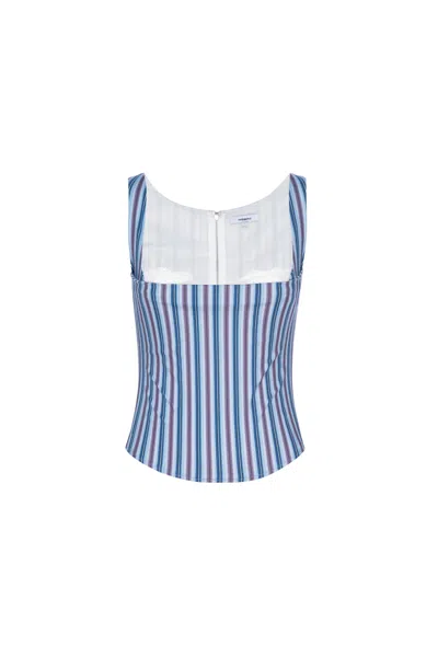 Pf24 Bobby Corset In Blue Stripe