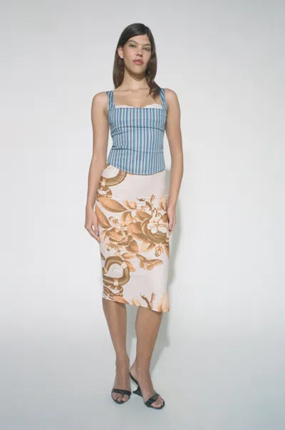 Pf24 Bobby Corset In Blue Stripe