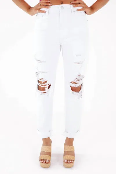 Pistola Presley High Rise Relaxed Roller Jeans In White In White