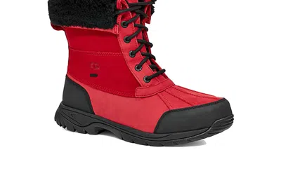 Shop Ugg Men's Butte Mono Boots In Samba Red/black In Multi