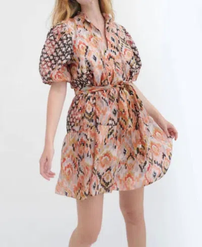 Chufy Yindy Silk Mini Dress In Haral Brown In Multi