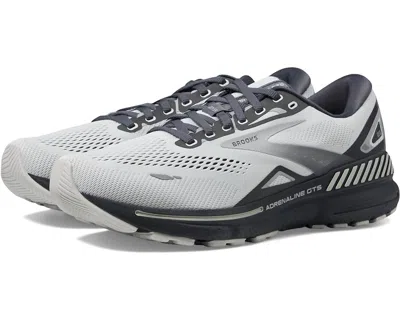 Shop Brooks Men's Adrenaline Gts 23 Running Shoes ( D Width ) In Oyster/ebony/alloy In Black