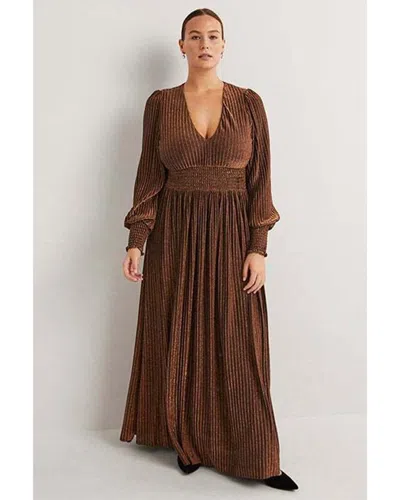 Shop Boden Metallic Jersey Maxi Dress In Brown