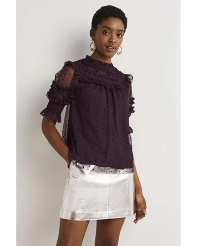 Shop Boden Hotch Potch Tulle Party Top In Purple