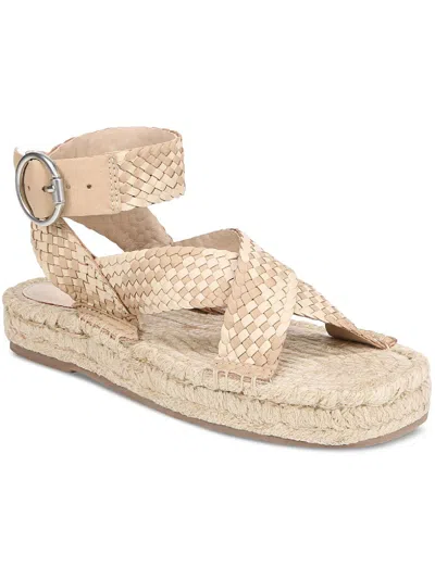 Shop Sam Edelman Dakota Womens Leather Sandals Ankle Strap In Beige