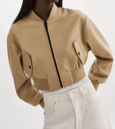 Shop Lamarque Evelin Bomber Jacket In Wheat In Gold