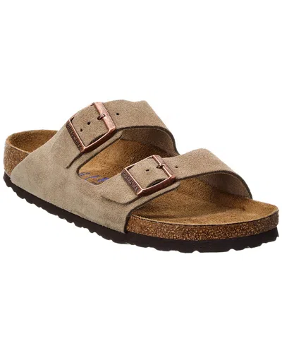 Shop Birkenstock Arizona Narrow Fit Leather Suede Footbed Sandal In Brown