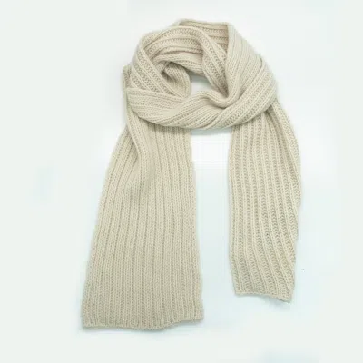 Portolano Fancy Stitch Scarf In White