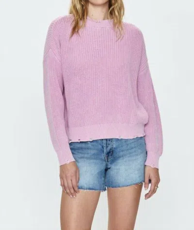 Shop Pistola Eva Crew Neck Sweater In Sandwashed Pink
