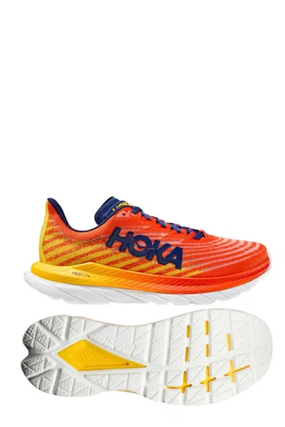 Shop Hoka Men's Mach 5 Running Shoes - D/medium Width In Red/orange