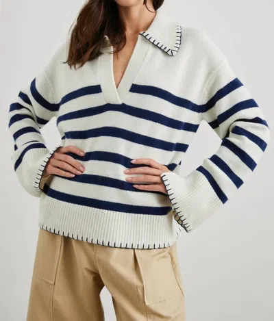 Shop Rails Athena Sweater In Ivory Navy In Beige