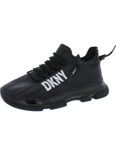 Shop Dkny Tokyo Womens Faux Leather Lace-up Athletic & Training Shoes In Black