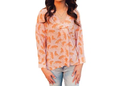 Shop Sincerely Ours Sabine Top In Tiger Daisy In Pink