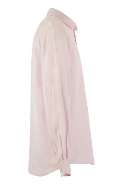 Shop Vilebrequin Long-sleeved Linen Shirt In Pink