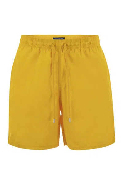 Shop Vilebrequin Plain-coloured Beach Shorts In Yellow