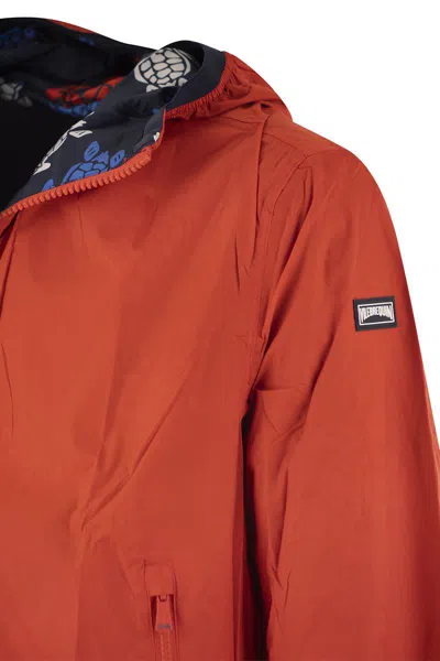 Shop Vilebrequin Reversible Windbreaker Jacket With Turtle Pattern In Red