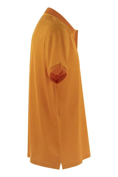 Shop Vilebrequin Short-sleeved Cotton Polo Shirt In Orange