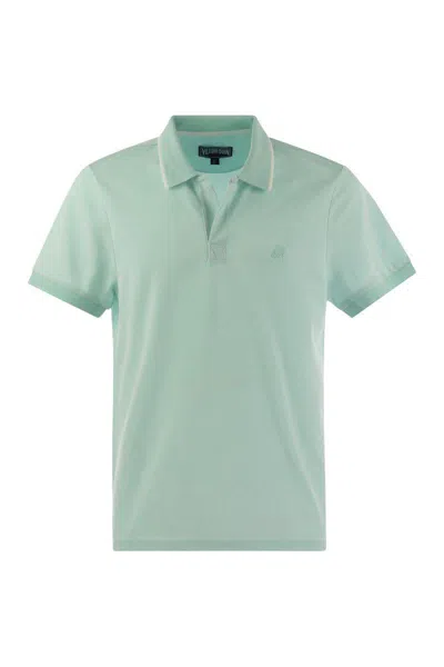 Shop Vilebrequin Short-sleeved Cotton Polo Shirt In Water Green
