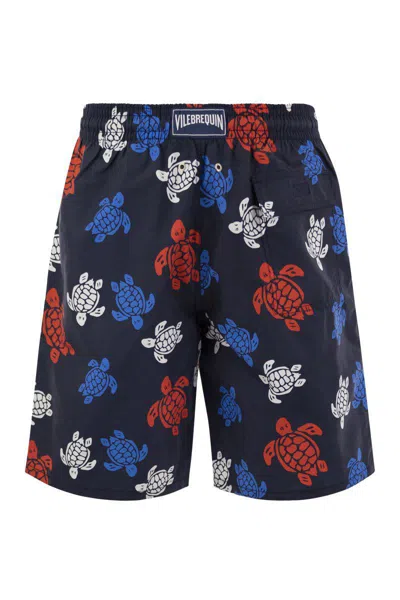 Shop Vilebrequin Tortues Multicolores Swimming Shorts In Night Blue