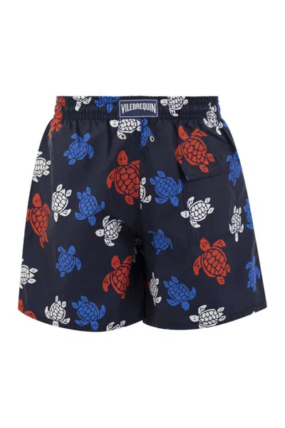 Shop Vilebrequin Tortues Multicolores Swimming Shorts In Marine Blue