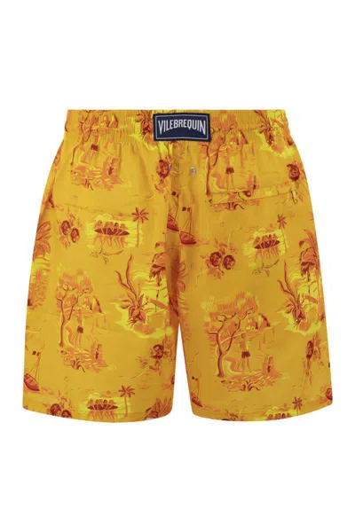 Shop Vilebrequin Ultralight And Foldable Beach Shorts In Yellow