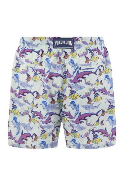 Shop Vilebrequin Ultralight, Foldable Beach Shorts With Print In Blue