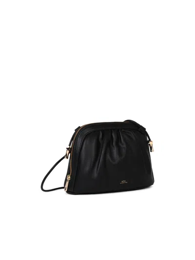 Shop Apc A.p.c. Small 'ninon' Black Eco-leather Crossbody Bag Woman