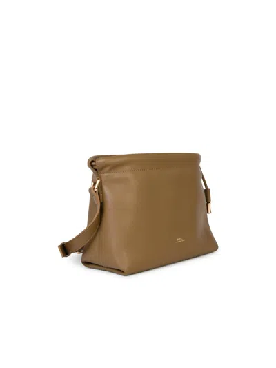 Shop Apc A.p.c. Small 'ninon' Crossbody Bag In Olive Green Eco-leather Woman