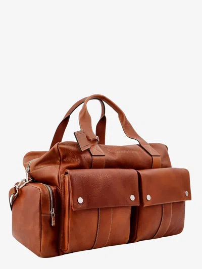 Shop Brunello Cucinelli Man Leisure Man Brown Travel Bags