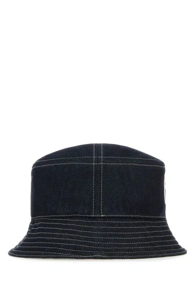 Shop Fendi Man Denim Bucket Hat In Blue