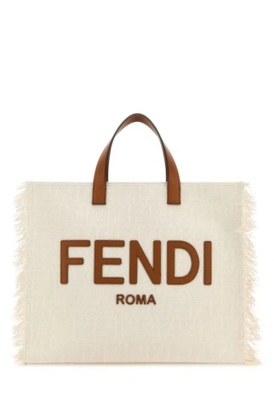Shop Fendi Man Embroidered Jacquard Ff Shopper Shopping Bag In Multicolor
