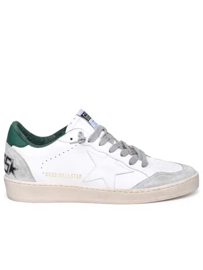 Golden Goose White Cow Leather Vamp Sneakers With Unique Used And Dirty Effect In White