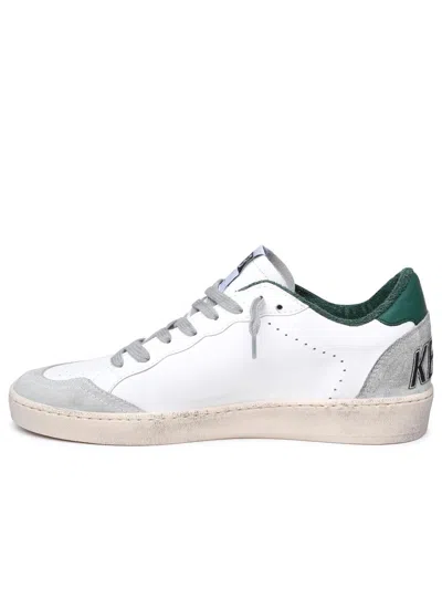 Golden Goose White Cow Leather Vamp Sneakers With Unique Used And Dirty Effect In White