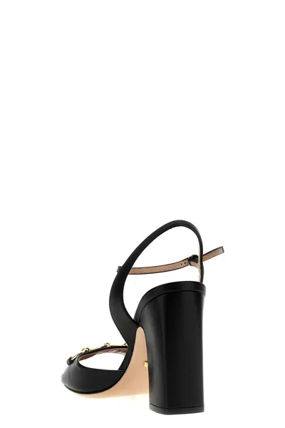 Shop Gucci Women 'horsebit' Sandals In Black