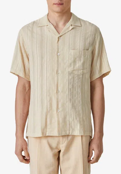Shop Portuguese Flannel Almada Short-sleeved Shirt In Beige