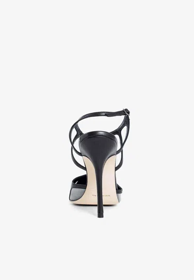 Manolo Blahnik Arcadia 105 Mesh And Leather Pumps In Black