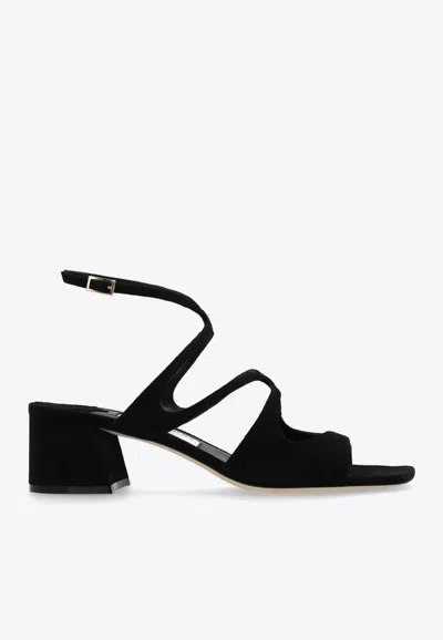 Shop Jimmy Choo Azilia 45 Suede Leather Sandals In Black