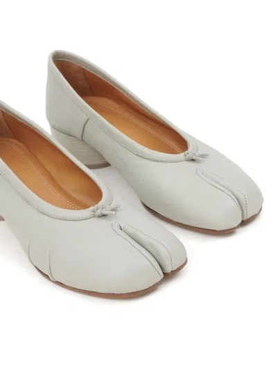 Shop Maison Margiela Tabi New Leather Ballerina Shoes In White