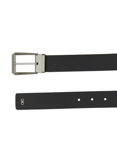 Ferragamo Leather Belt In Black